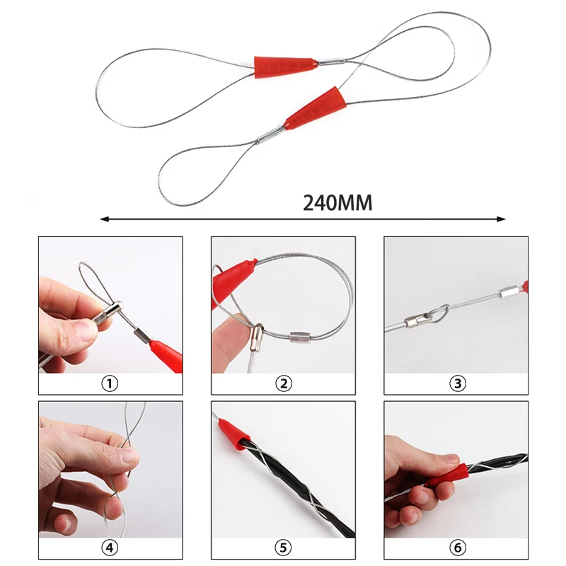 2PCSCablePullerWireGripsQuickPullingWireforCableFishTape