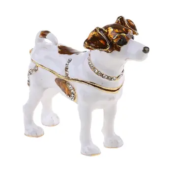 

Dog Trinket Box Jewelry Organizer Jewelry Vintage StyleTrinket Box (White)