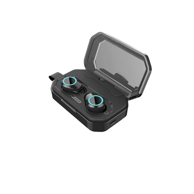 black GEVO T-11 беспроводные Bluetooth наушники 5,0 IPX7 водонепроницаемые наушники спортивные стереонаушники с 4000 мАч зарядным чехлом для Xiaomi - Цвет: black