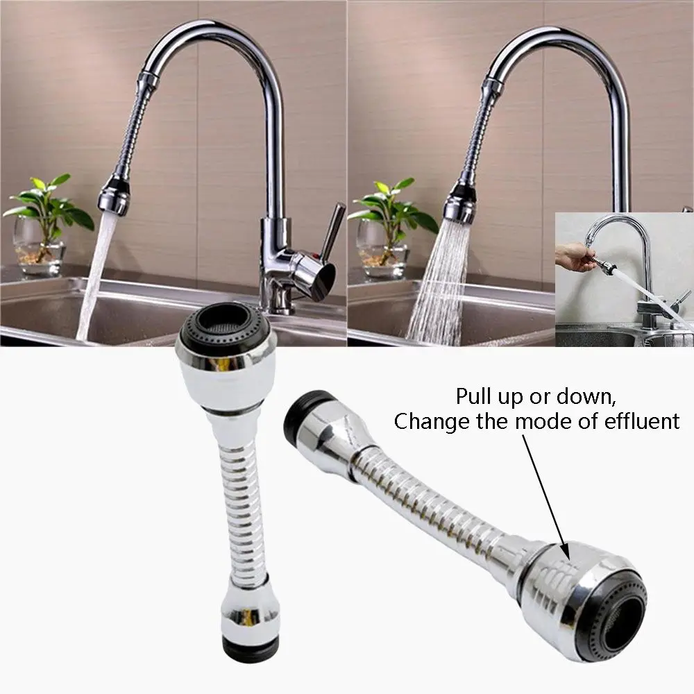 360 Degree Swivel Tap Aerator Sink Mixer Faucet Nozzle Dual Spray ABS