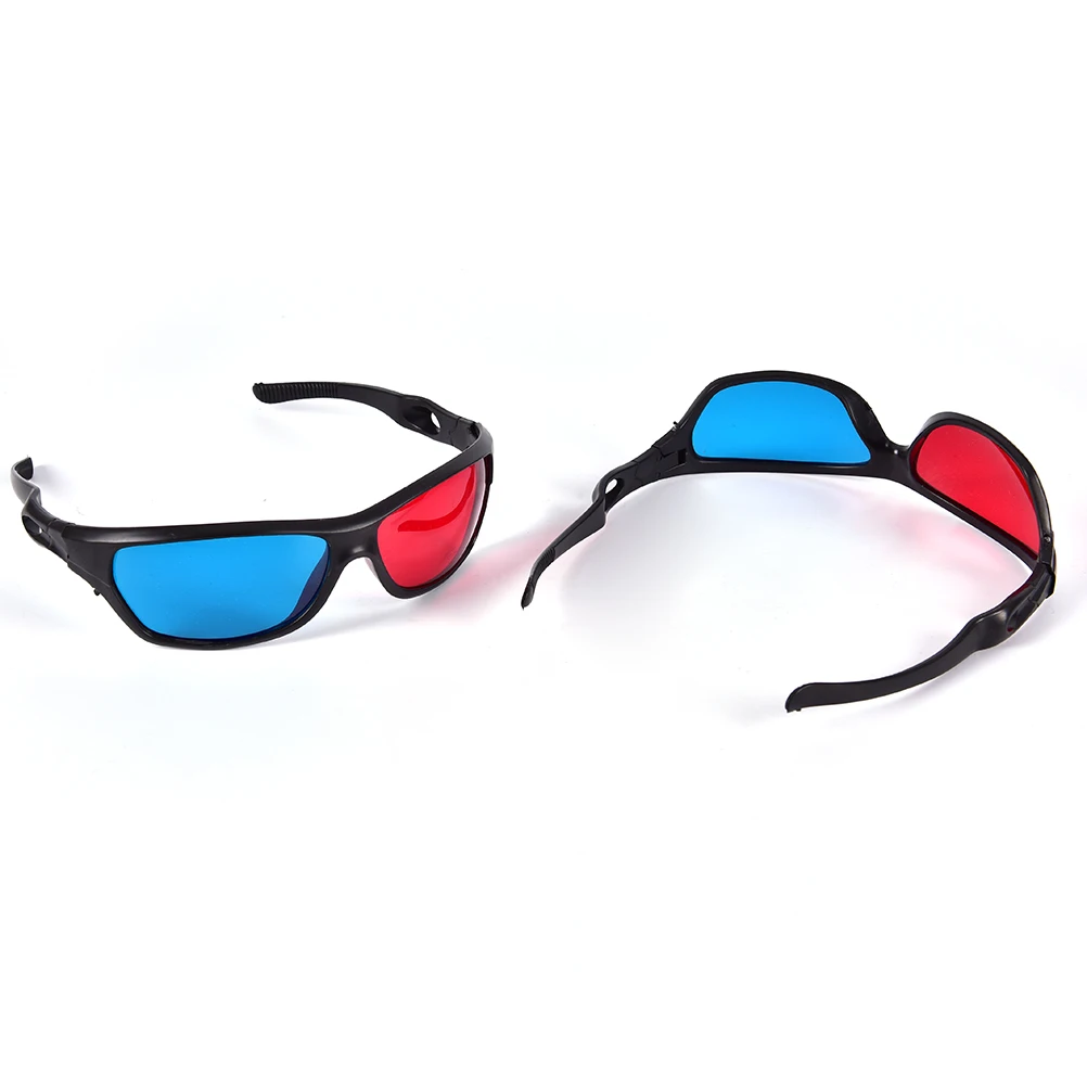5pcs Fashion Black Frame Plastic Universal 3D Glasses/Oculos/Red Blue Cyan 3D Glass Anaglyph 3D Movie Game DVD Vision/cinema/PC