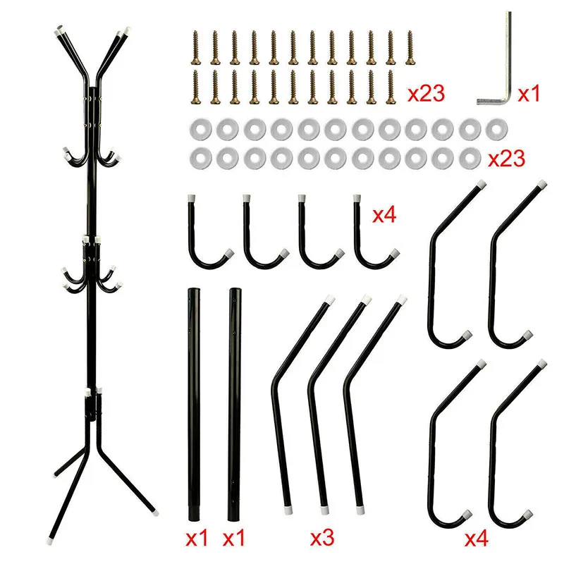 

Coat Rack Hat Stand Tree Clothes Hanger Umbrella Holder Metal Organizer for Room New