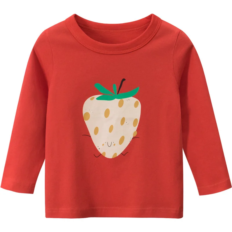 Cute Girls Blouses Strawberry Print 