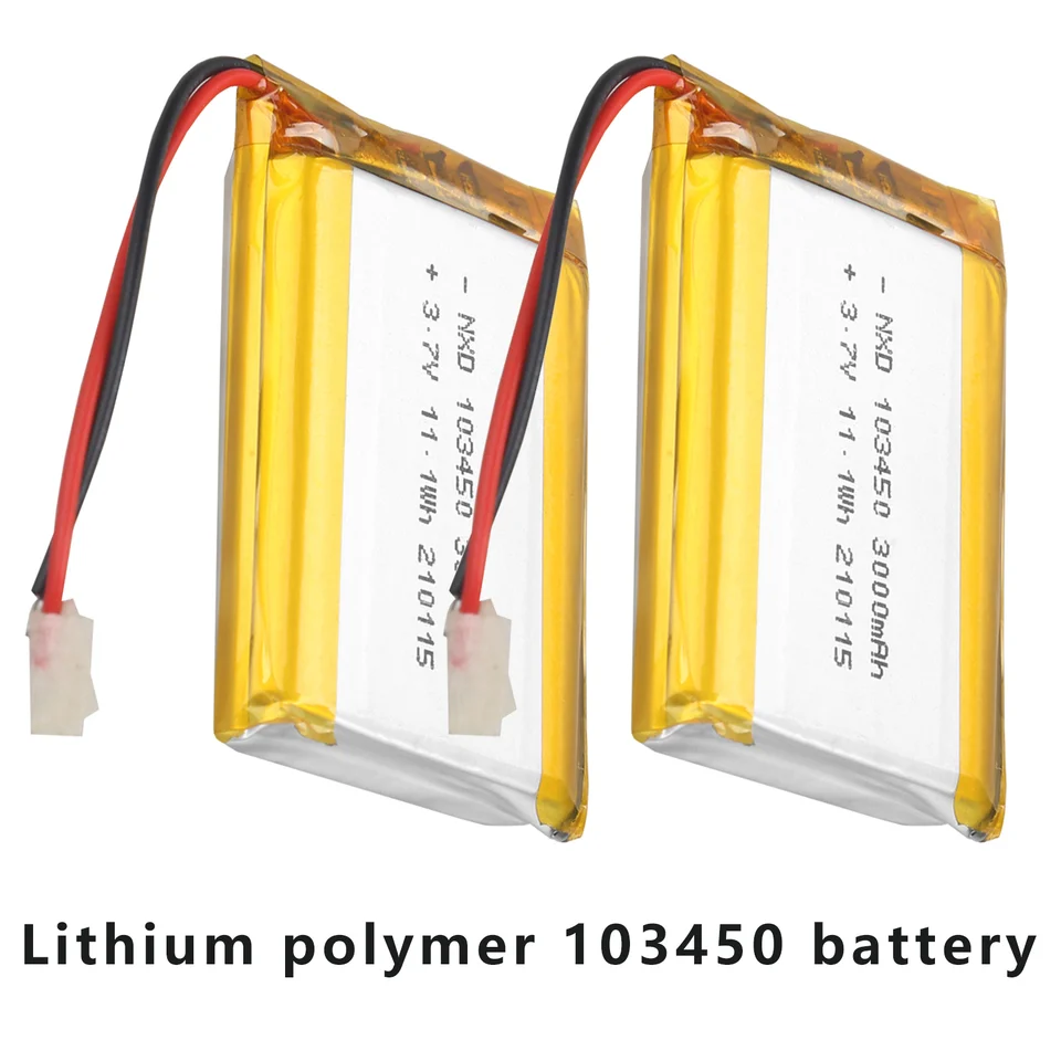 Pila ricaricabile batteria a litio 3.7 V 3000 mAh 104050