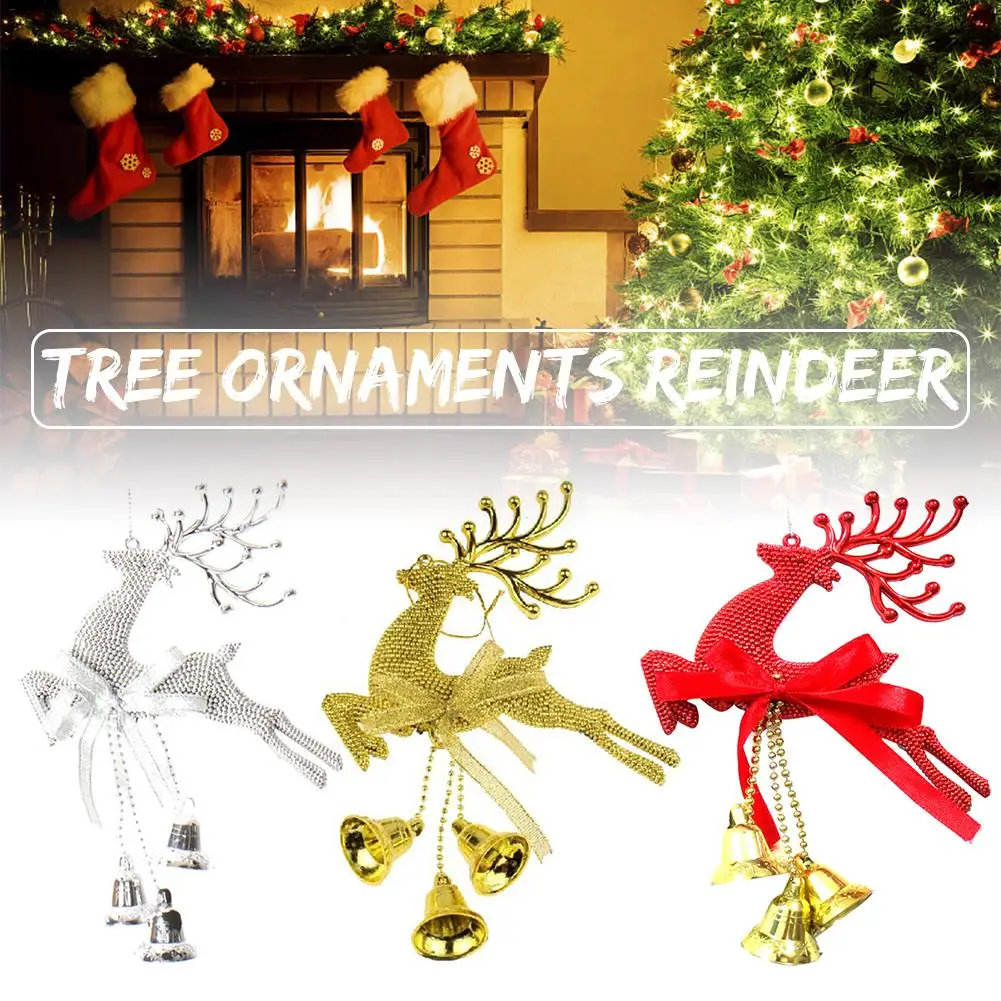 Silver Golden Christmas Baubles Chital Bell Hanging Pendant Festive Party Supplies Home Xmas Tree Decor | Дом и сад