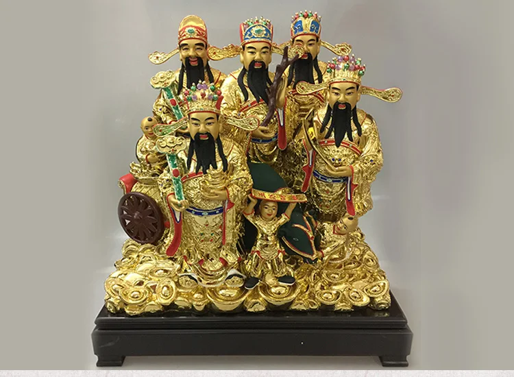 Five-way God of Wealth Buddha Statue Resin Cornucopia God of Wealth Buddha Home Decoration Decoration Idol