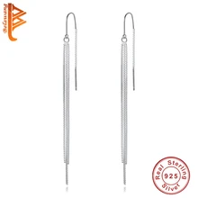 Новинка, модные серебряные Длинные серьги с кисточками для женщин, для свадьбы, помолвки, подлинный 925 пробы, серебряные ювелирные изделия, подарок