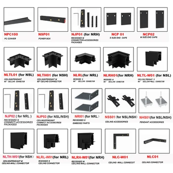 

LED Magnetic Light Track Rail Connect and Installation Accessories L Shape Connector Straight Line Joint