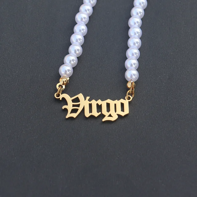 12 Zodiac Pearl Necklace Star Sign 