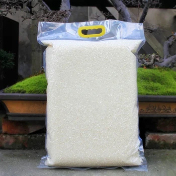

5kg Transparent Plastic Rice Grain Packaging Bags with Handle Food Vacuum Bag for Kitchen Tools