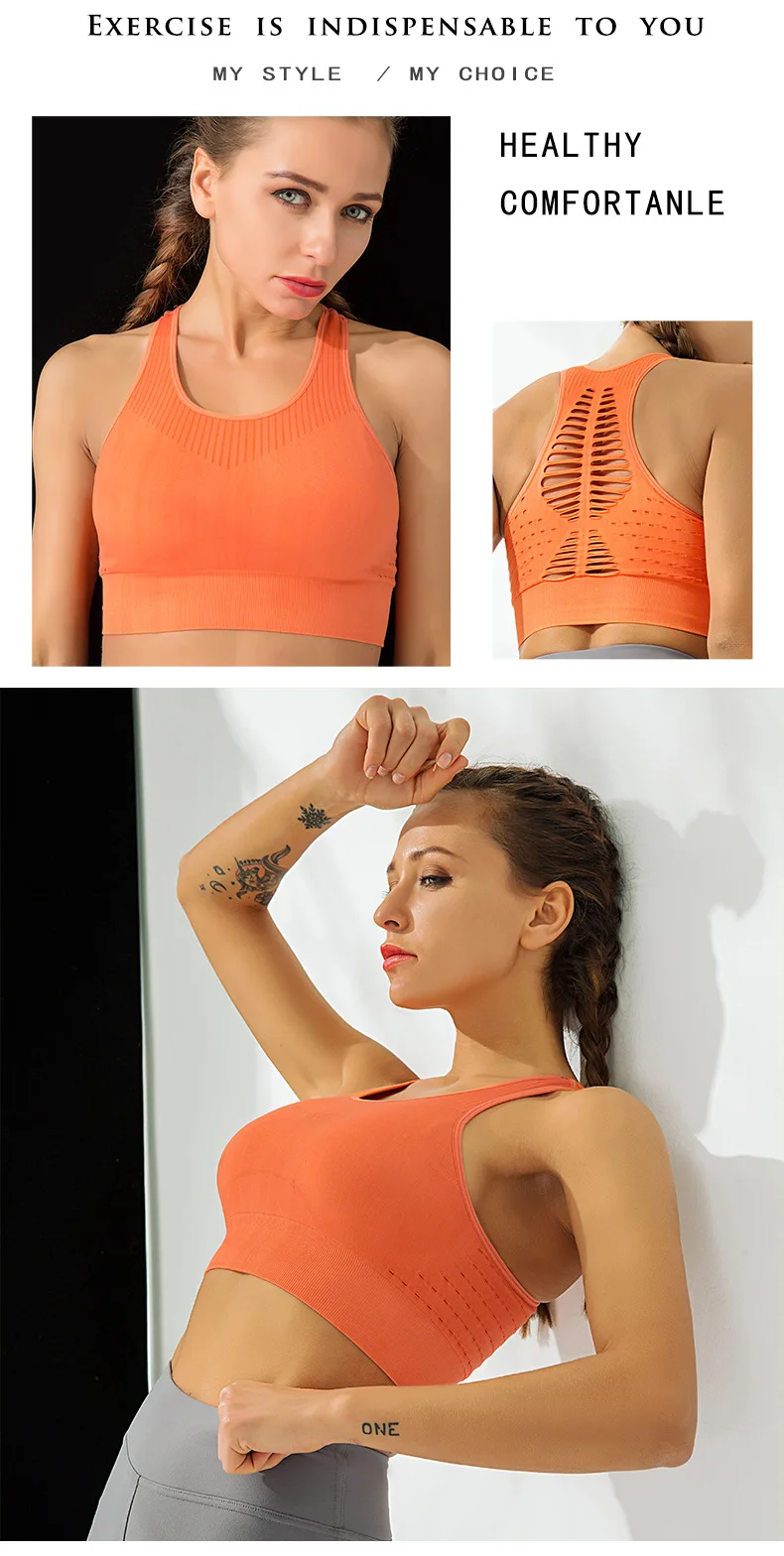 Women Sports Bra Seamless Crop Top Sexy Mesh Sports Top Push Up Female Gym Tank Top Fitness Sports Underwear Running Yoga Bra