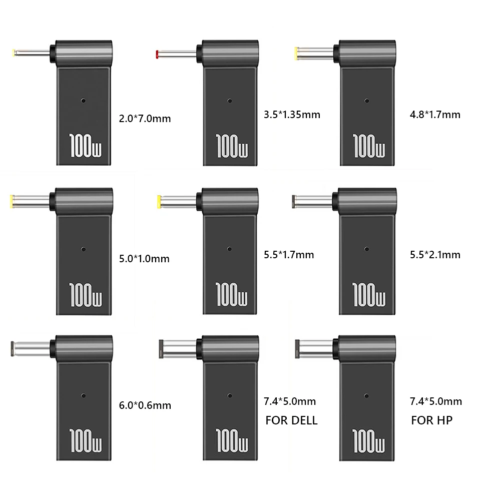 100W PD Fast Charging USB-C Female to Multi-size Male Plug Converter Description Image.This Product Can Be Found With The Tag Names Computer Cables Connecting, Computer Peripherals, Jack socket, PC Hardware Cables Adapters