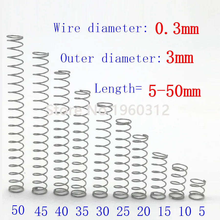 20 шт. диаметр проволоки = 0 3 мм из нержавеющей стали Micro return Small Compression anti corrosion extension