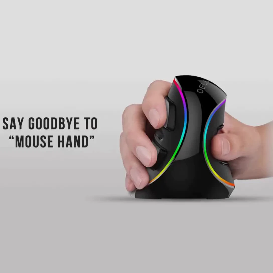 Модная популярная Вертикальная игровая мышь 4000 DPI RGB светильник светящийся usb