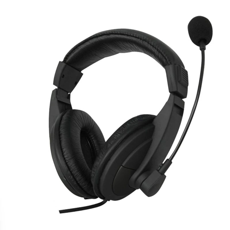 

Black 3.5mm Microphone Adjustable Headband Wired Stereo Headset Noise Cancelling Earphone For Computer Laptop Desktop