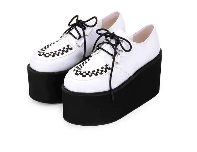 Details about   Fashion Womens Platform  Lace Up Creeper Round Toe Casual College Shoes Japanese 