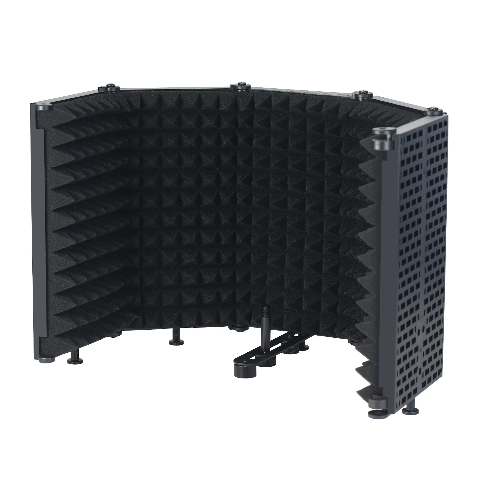 Professional Microphone Isolation Shield 5Panel Foldable Wind Screen for Recording Studio Foldable High-Density Absorbing Sponge headset with mic