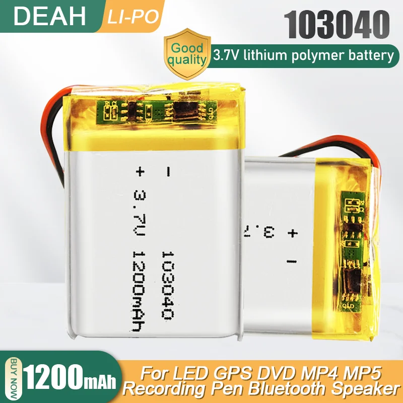 103040 3 7 V 1200mAh литий-полимерный аккумулятор для MP5 DVD GPS Bluetooth гарнитуры Power bank Tablet Li-Ion