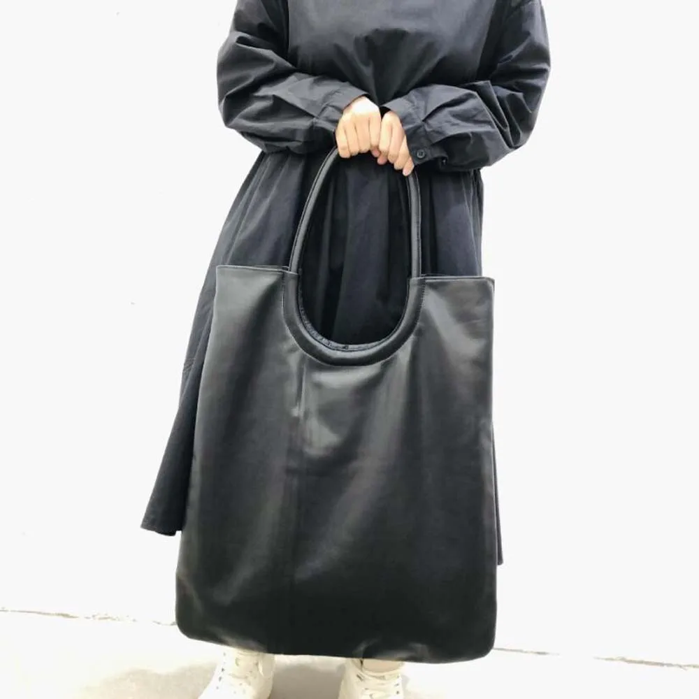 Tote Casual Large Leather Bag Soft Genuine Leather Lady commute Shoulder Bag Laptop Weekend Travel Bolsa Feminina