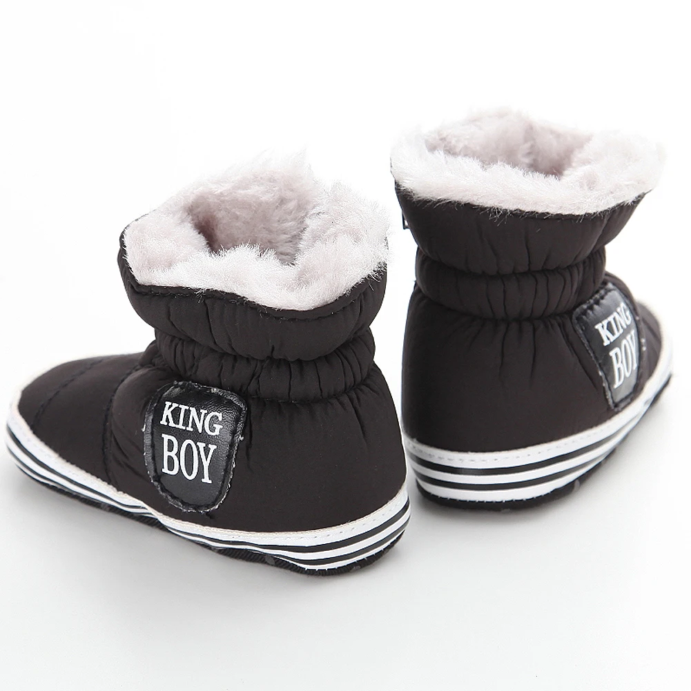 Детские ботинки зимние теплые Детские парусиновые Детские теплые ботинки обувь для мальчиков Плюшевые ботинки на молнии для малышей нескользящая обувь 0-18 месяцев