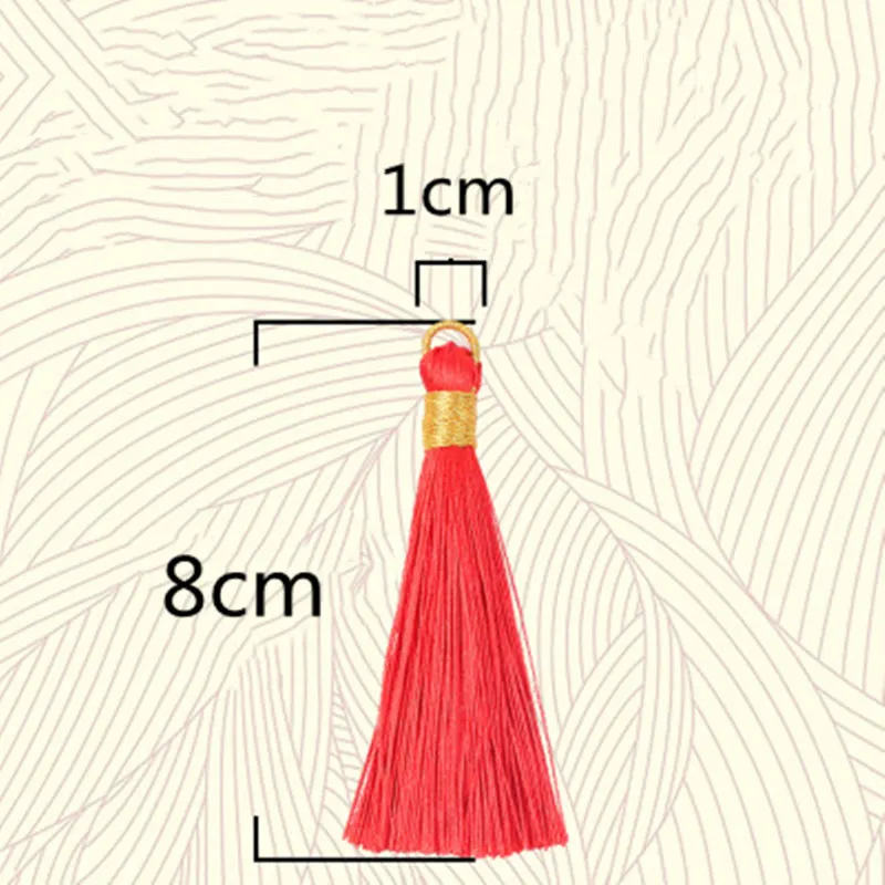 10 шт., 8 см, полиэфирная шелковая кисточка для сережек, амулет для изготовления, Сати, кисточки, кулон, сделай сам, ювелирное изделие, ручная работа