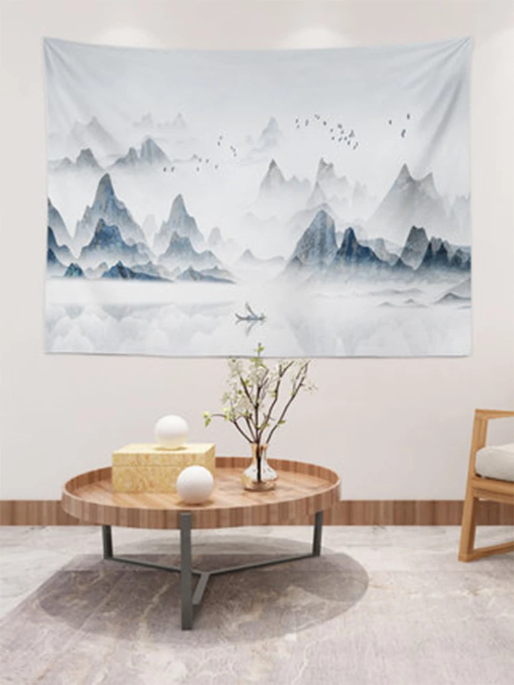 

New Chinese Landscape Hangings Cloth Sofa Background Walls Decor Art Hanging Painting Large Room Decoration Wall Tapestry