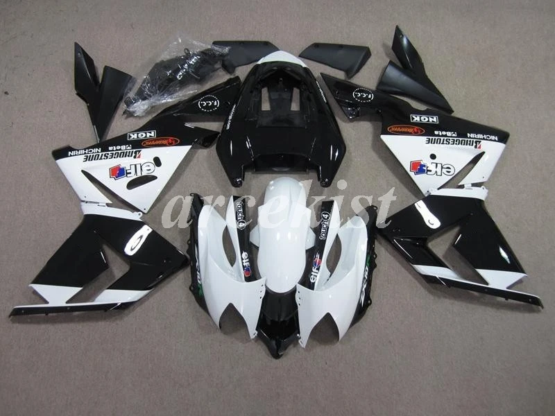 

4Gifts New ABS Motorcycle Fairings kit Fit For kawasaki Ninja ZX-10R ZX10R 2004 2005 04 05 bodywork set black white elf