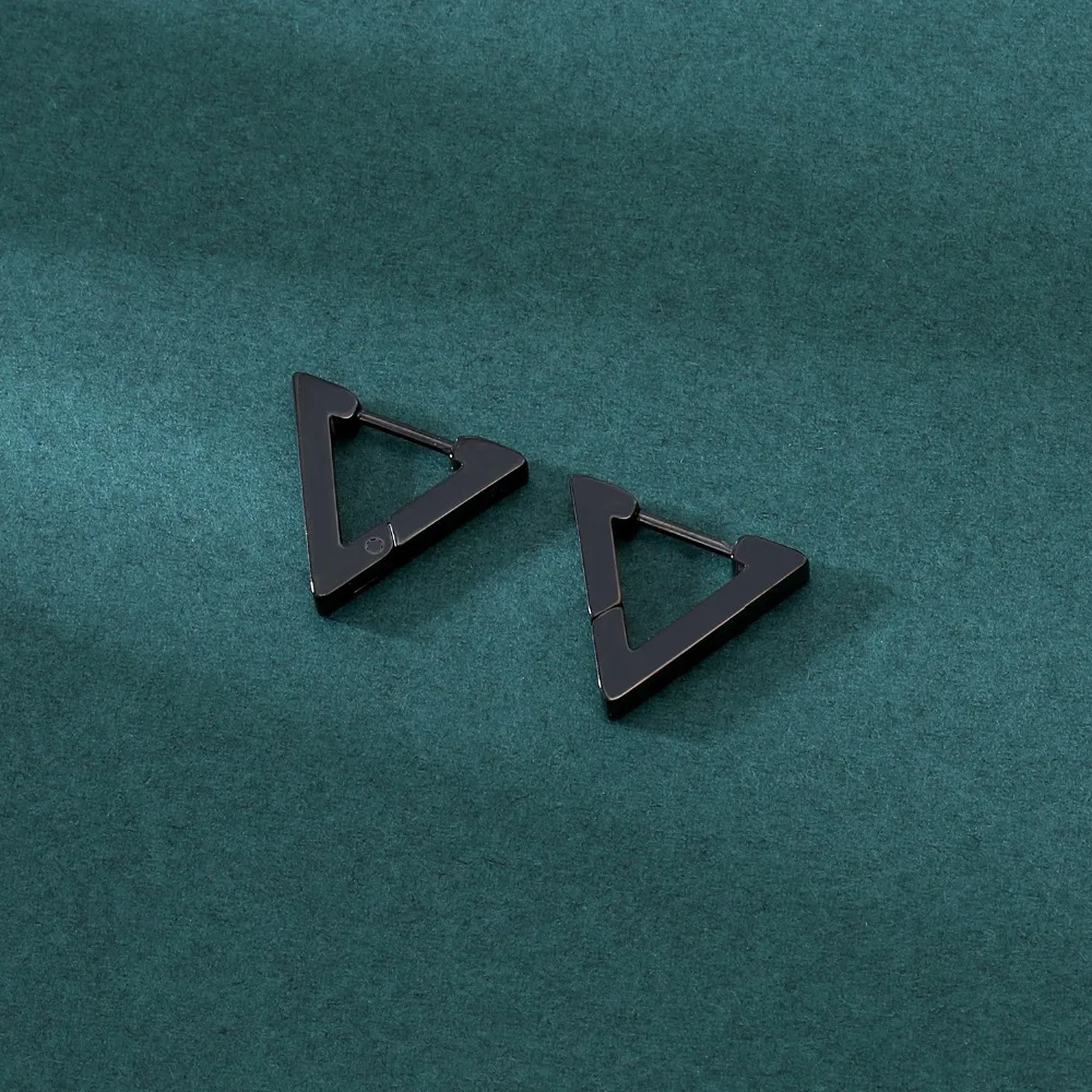 Stainless Steel Hoop Earrings for Women Men Black Rose Gold Plated Circle Round Earring Geometric Classic Cartilage Earrings