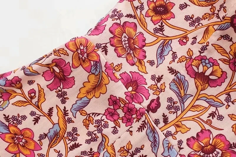 TEELYNN Halter pink Floral print Summer Dresses boho beach Sexy sleeveless backless Mini Dress Women cover up Casual Vestidos