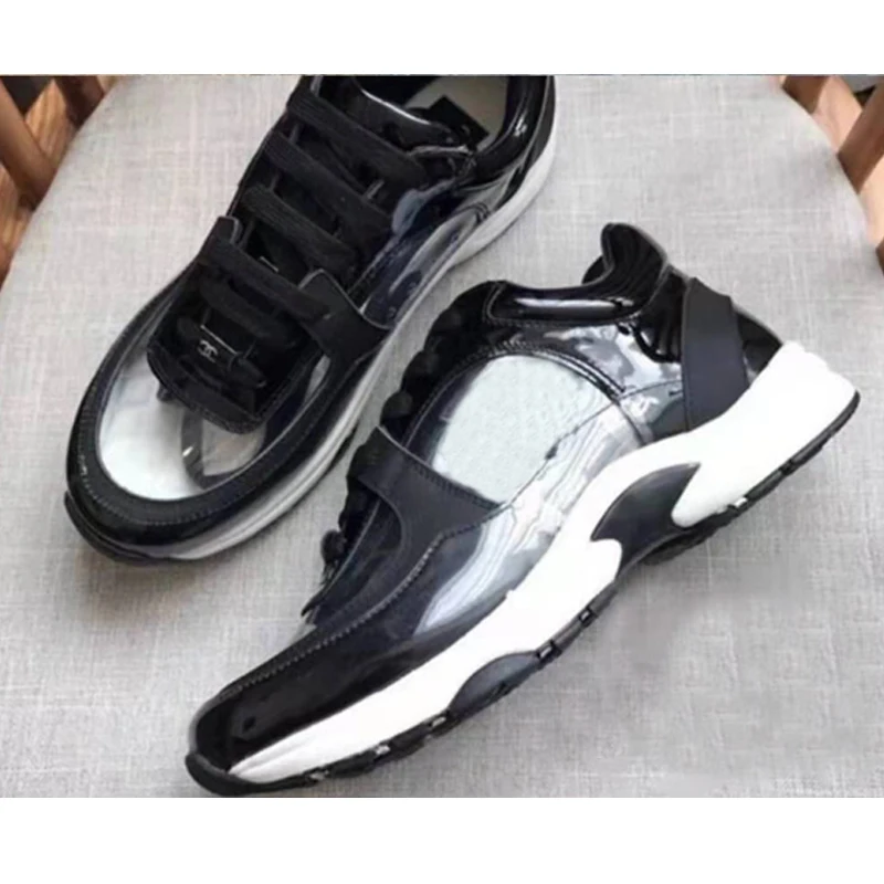 Черный Женские кроссовки из натуральной кожи; кроссовки; Zapatos deportivos Scarpe da allenamento Chaussures de sport; Рождественский подарок - Цвет: Черный