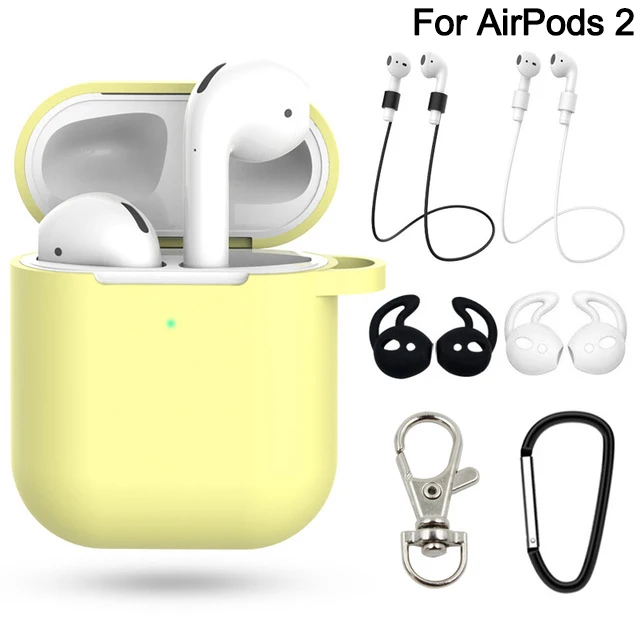 7 шт./компл. идеальный чехол для airpods 2 для airpods pro 3 Earpods чехол для IPad air стручки pro funda для airpod Чехол чехол Аксессуары - Цвет: 2 Yellow Set