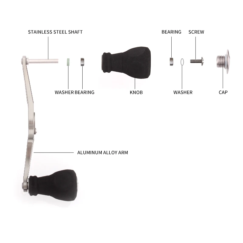 Kawa Fishing Reel Handle Alloy Aluminum EVA Knob For Da/AbBait Casting Reel Fishing Tackles Reel Handle 8*5mm Hole Size DIY Reel