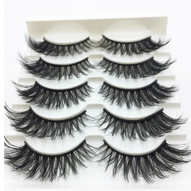 

LTWEGO 5 pairs faux 3d mink lashes fluffy wispy false eyelashes natural long eyelash extension makeup handmade fake lash 3D-22