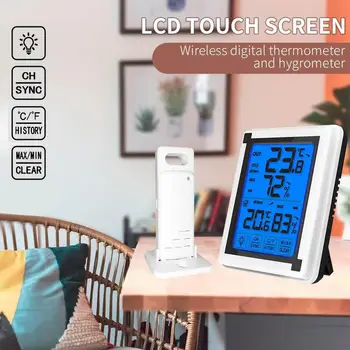 

Digital LED Display Weather Forecast Accurate Sensors Kitchen Alarm Clock Waterproof Automatic Touch Screen Gift Prompt