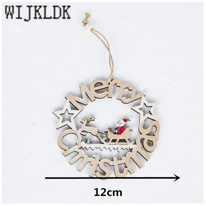 Wooden Reindeer Christmas Decoration for Home Xmas Deer New Year Ornaments Kids Gift Navidad Christmas Party Decorations-S - Цвет: as  picture