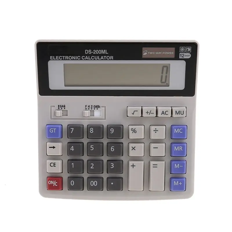 Electronics Desktop Standard Calculators Dual Power Big Button 12 Digit LCD 