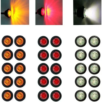 

3/4" Round Yellow LED Front Rear Side Marker Indicators Light Waterproof Bullet Clearance Marker Light 12V for Car Truck