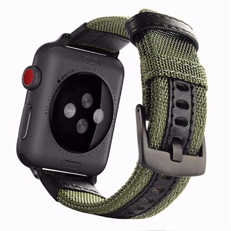 Ремешок спортивный для Apple Watch 4 5 iWatch 40 мм 44 плетеный нейлоновый браслет наручных