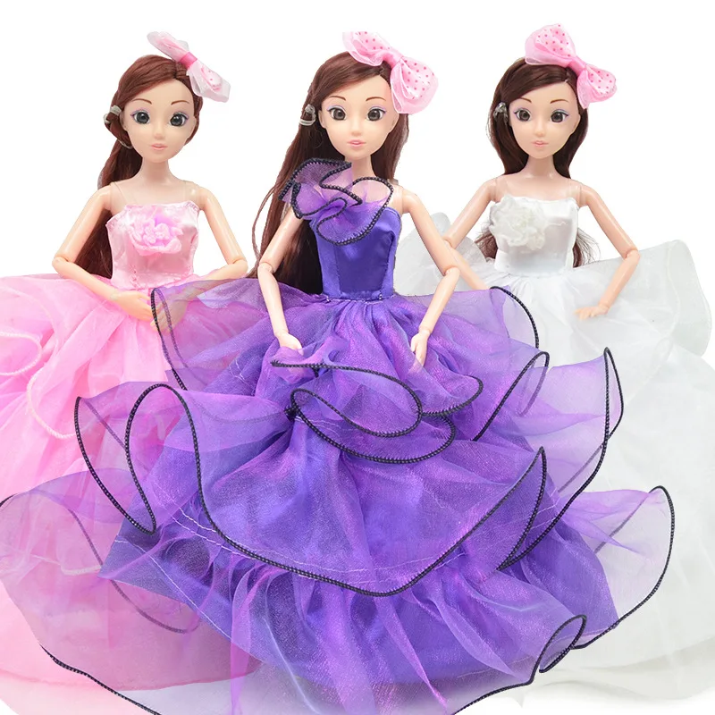 

3D Bigeye Princess Doll Gift Box Wedding Dress CHILDREN'S Toy GIRL'S Replaceable Doll Set