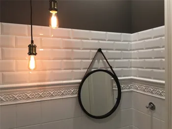

Wooden Wall Hanging Personality Round Mirror Bathroom Mirror Simple Fashion Bathroom Decoration Vanity Mirror