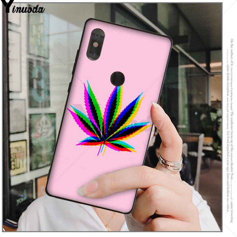 A15 Yinuoda Лист Каннабиса ТПУ черный чехол для телефона для Xiao mi Red mi 5 5Plus 7 K20 Note5 6A mi 6 mi x2 mi x2S - Цвет: A15