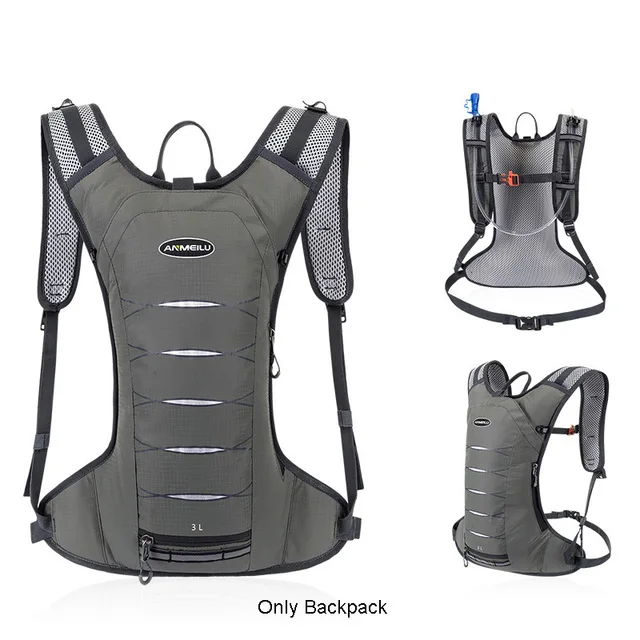 Lightweight Bicycle Hydration Backpack Waterproof Camping Backwater Bag Sports Trail Running Marathon Cycling Backpack - Цвет: Grey