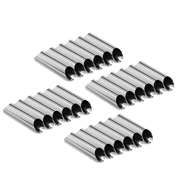

Set of 24 Stainless Steel Cream Roll Horn Molds Non-Stick Cannoli Forms Pastry Moulds DIY Baking Bread Mold Tool