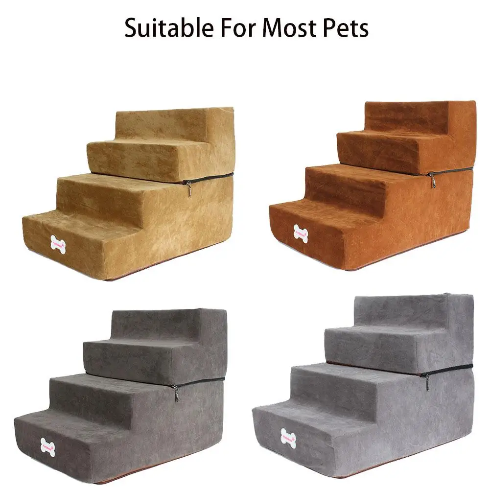 

Large 4-Dog Step Portable Pet Stairs Removable Washable Stairs For Dog Cat Climbing Pet Stair Ladder