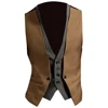 Men Formal Waistcoat Vest Business Solid Color Single Button Vest gilet Fake Two-pieces V Neck Casual S-lim chalecos para hombre 2