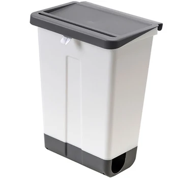 

Kitchen Trash Can Plastic Wall Mounted Trash Bin Waste Recycle Compost Bin Garbage Bag Holder Waste Container Bathroom Dustbin