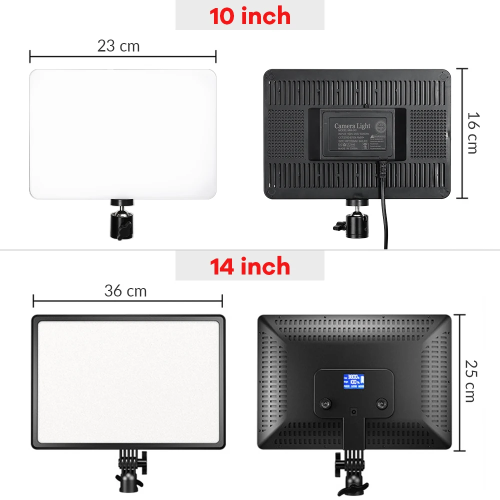 Painel de Luz de Vídeo Remoto para Streaming ao Vivo Polegada Plug 3200k-6000k Fotografia Iluminação Controle Photo Studio Lâmpada 14 10 Led ue - Image 6