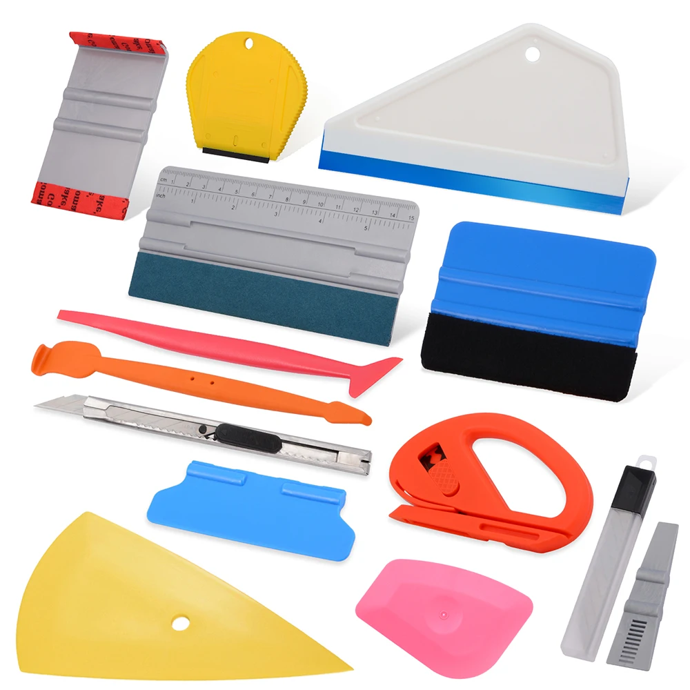 

FOSHIO Car Wrap Vinyl Squeegee Cutter Tools Kit Magnet Squeeze Scraper Carbon Fiber Film Knife Window Sticker Tint Wrapping Tool