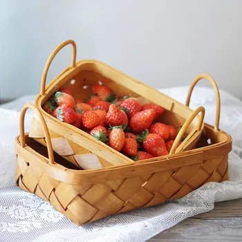 

Wicker Weave Storage Basket Rattan Basket Wicker Handmade Kitchen Bread Basket Fruit Picnic Container
