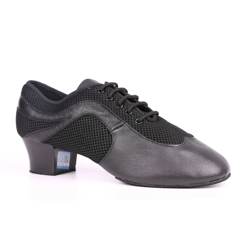 Men Latin Dance Shoes Genuine Leather Elastic Mesh BD 468 Split Sole Dancing Shoes Standard Dance salsa